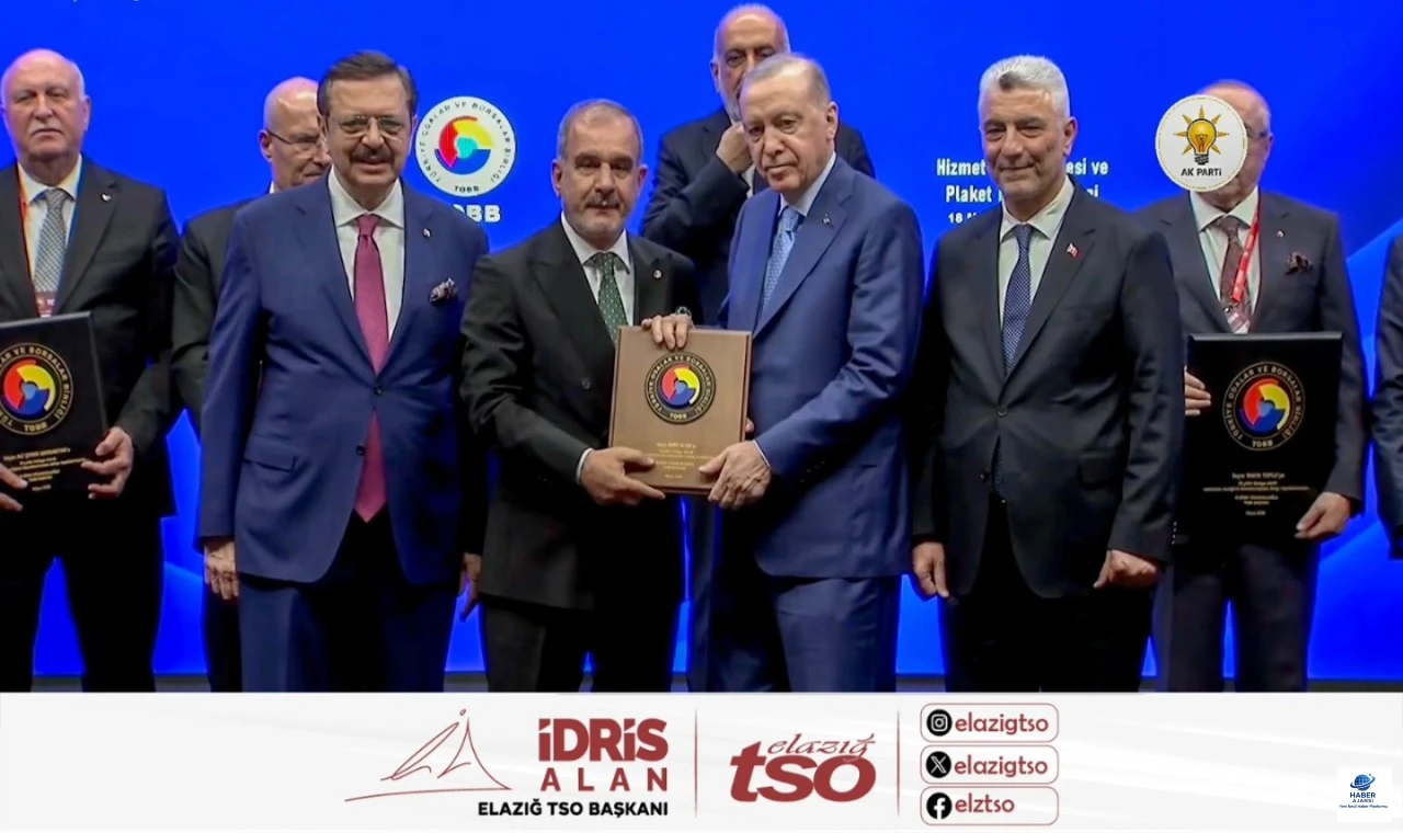 Elazığ TSO Başkanı İdris Alan'a Cumhurbaşkanı Erdoğan'dan Hizmet Şeref Belgesi