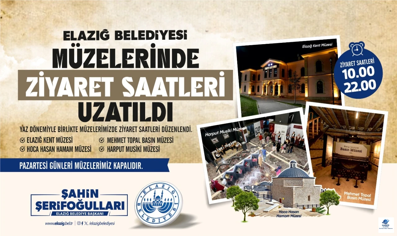 Elazığ Belediyesi Müzelerinde Yaz Mesaisi Başlıyor