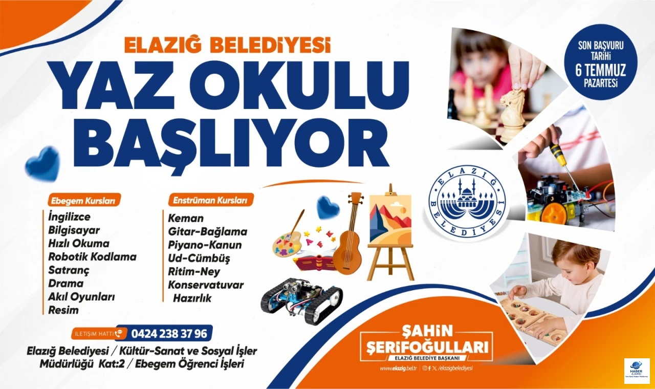 Elazığ Belediyesi’nin Yaz Okulu’nda Son Başvuru Tarihi 6 Temmuz