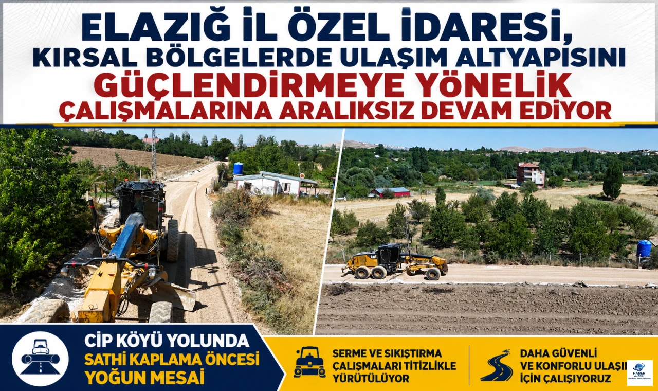 Cip Köyü Yolunda Yoğun Mesai