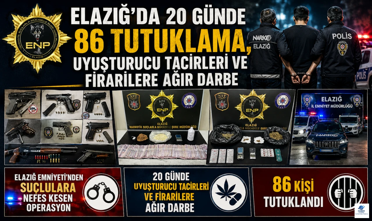 Elazığ'da 20 Günde 86 Tutuklama, Uyuşturucu Tacirleri ve Firarilere Ağır Darbe