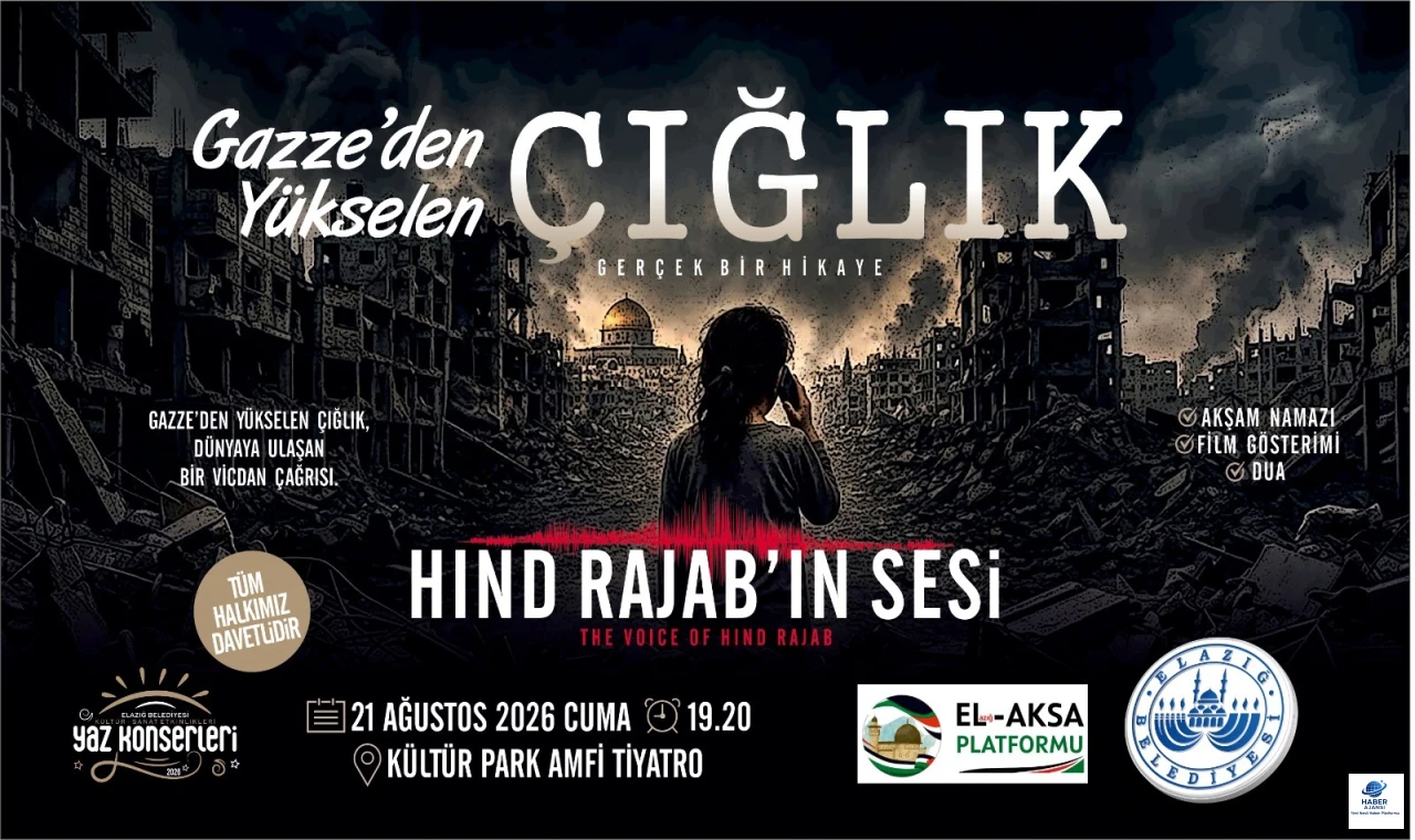 Elazığ’da Gazze’ye Farkındalık Gecesi: “Hind Rajab’ın Sesi” Kültür Park’ta