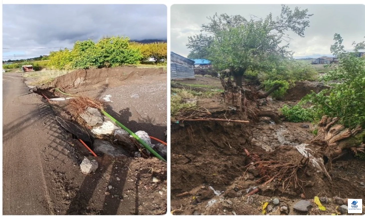Elazığ'da Yağış Sonrası Kıraç Köyü'nde Müdahale Çalışmaları Sürüyor