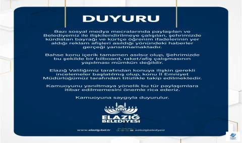Elazığ’da Sosyal Medyadaki Afiş İddialarına Resmi Açıklama
