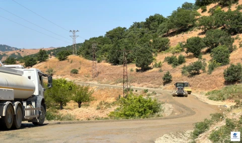 Palu ilçesinde 4 mahalleyi bağlayan güvenlik yolunda çalışmalar sürüyor